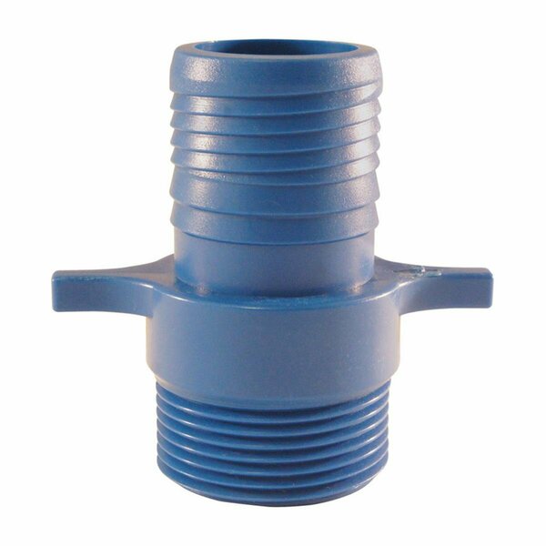 Blue Twisters 1 in. Insert x 1 in. Dia. MPT Polypropylene Male Adapter, Blue 4814661